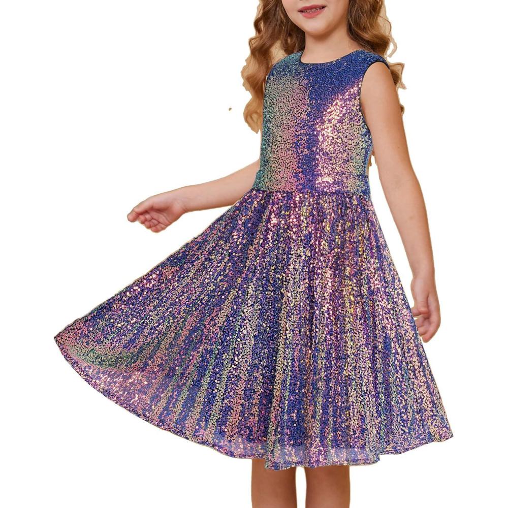 imageGRACE KARIN Girls Sequin Dress Sleeveless Prom Party Formal Graduations Fancy Tween Girls Dresses Size 512Colorfulpurple