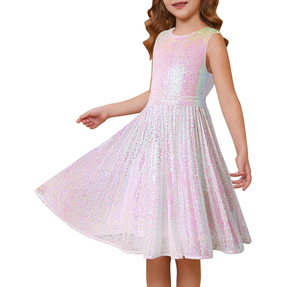 imageGRACE KARIN Girls Sequin Dress Sleeveless Prom Party Formal Graduations Fancy Tween Girls Dresses Size 512Mermaid