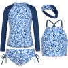 Gray Blue Floral