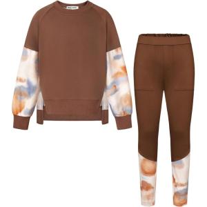 GRACE KARIN Girls Clothes Sweatshirt for Teen Girls Fashion Outfits Sweapants Leggings Tracksuit Clothing Set Size 5-14(Brown)