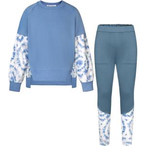 GRACE KARIN Girls Clothes Sweatshirt for Teen Girls Fashion Outfits Sweapants Leggings Tracksuit Clothing Set Size 5-14(Gray Blue)