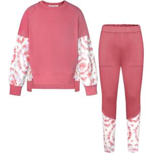 GRACE KARIN Girls Clothes Sweatshirt for Teen Girls Fashion Outfits Sweapants Leggings Tracksuit Clothing Set Size 5-14(Gray Pink)