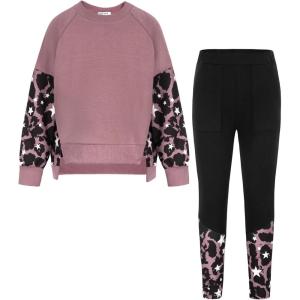 GRACE KARIN Girls Clothes Sweatshirt for Teen Girls Fashion Outfits Sweapants Leggings Tracksuit Clothing Set Size 5-14(Grey Pink)