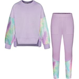 GRACE KARIN Girls Clothes Sweatshirt for Teen Girls Fashion Outfits Sweapants Leggings Tracksuit Clothing Set Size 5-14(Purple)