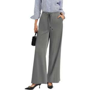 GRACE KARIN Women 2026 Wide Leg Pants High Waisted Work Pants Business Casual Trousers with Pockets(Grey)