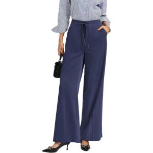 GRACE KARIN Women 2026 Wide Leg Pants High Waisted Work Pants Business Casual Trousers with Pockets(Navy)