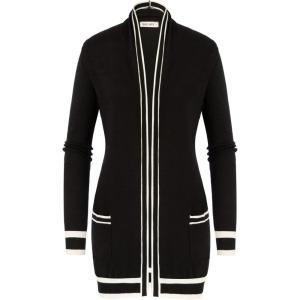 GRACE KARIN Women Lightweight Cardigan Sweaters with Pocket Long Sleeve Shrugs(Contrast Black)