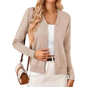 GRACE KARIN Women’s 2026 Trendy Long Cardigans Sweater Lightweight Open Front Long Sleeve Maxi Duster Coats with Pockets(Deep Apricot)