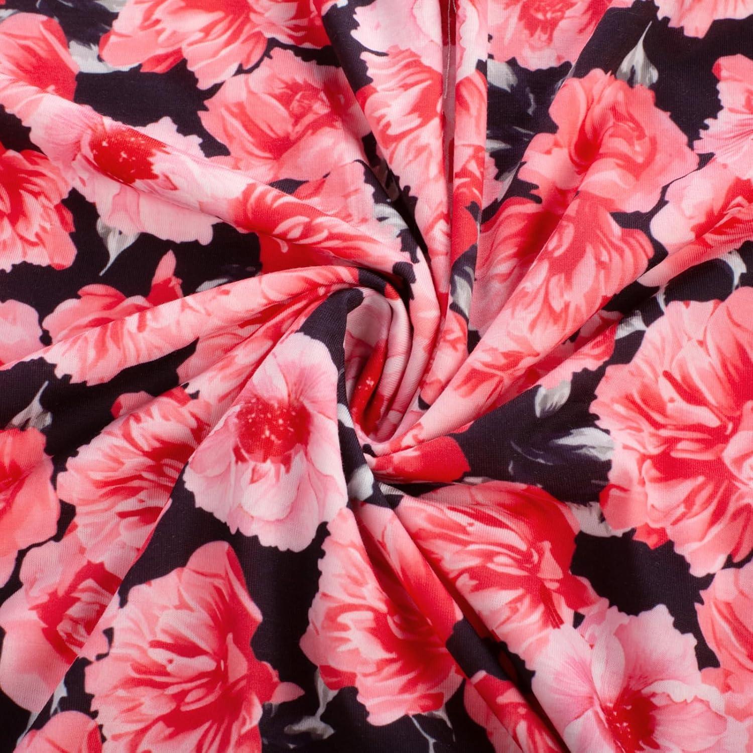 imageGRACE KARIN 2025 Womens Summer Floral Print Dress Sleeveless Casual Flowy Sundress A Line Ruffle Wedding Guest OutfitRed Floral