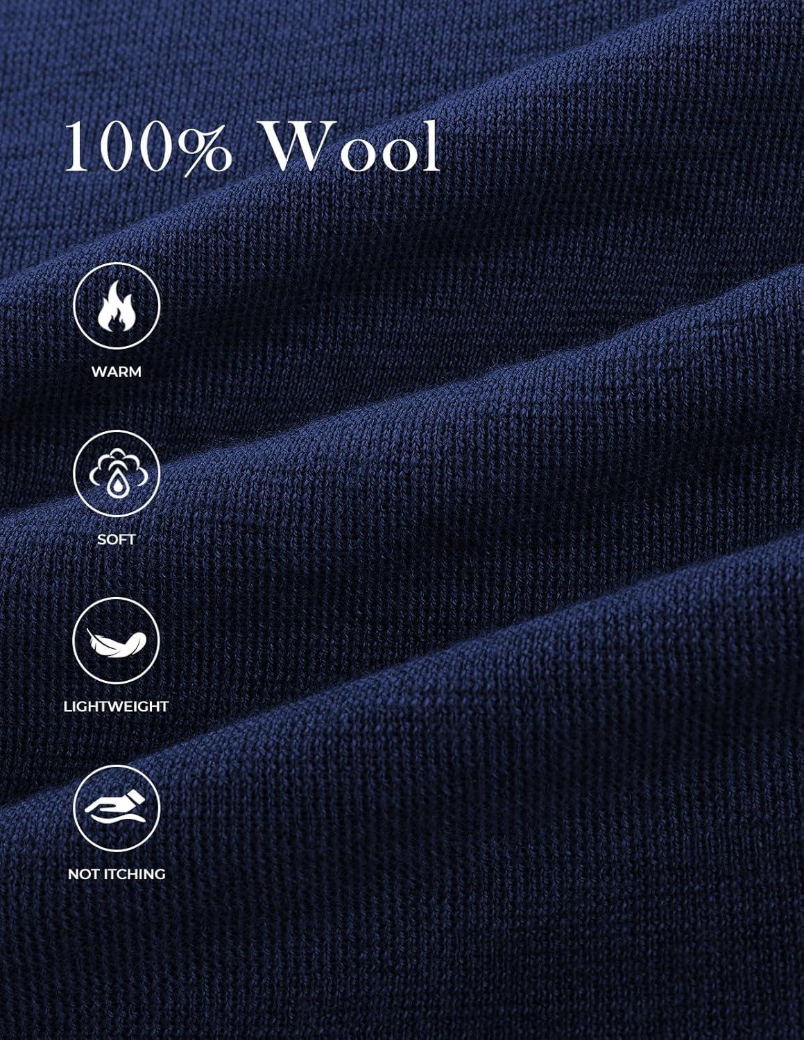 imageGRACE KARIN Merino Wool Sweaters for Women Mock Neck Base Layer Long Sleeve Soft Fitted Pullover SweaterNavy Blue
