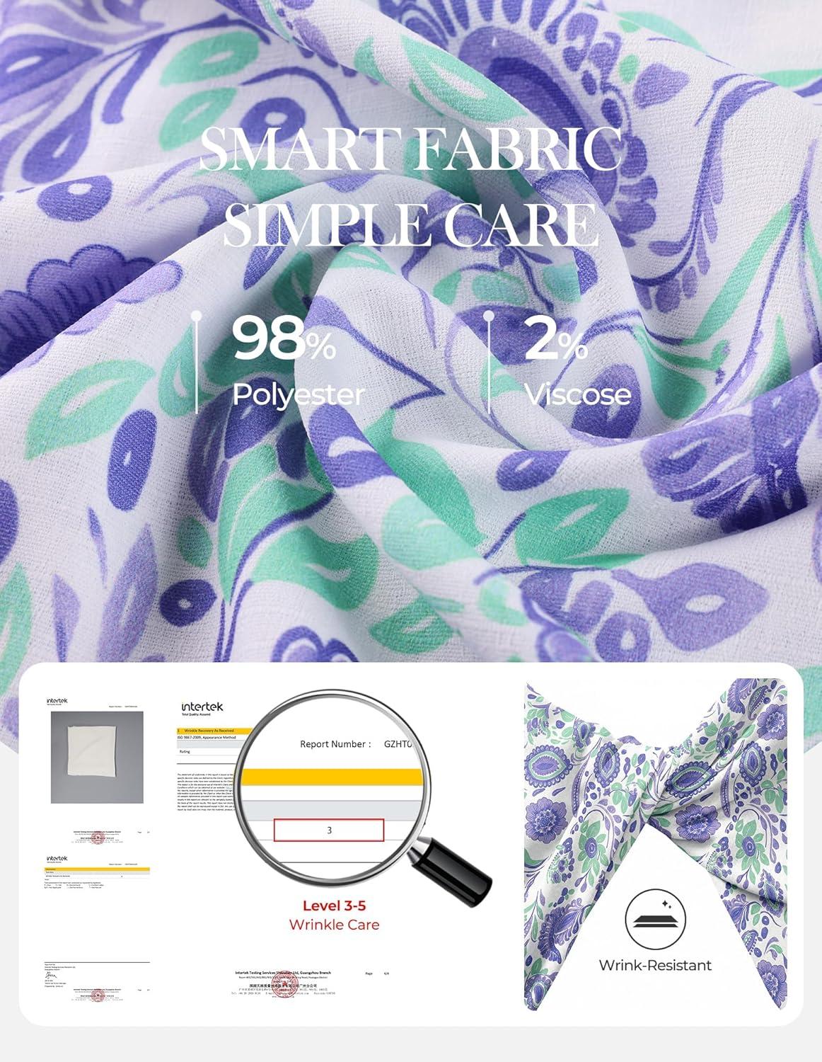 imageGRACE KARIN Women Boho Floral Tops Summer Short Sleeve Shirts V Neck Dressy Casual Blouse Work Printed 2026 Spring TrendyWhite Purple
