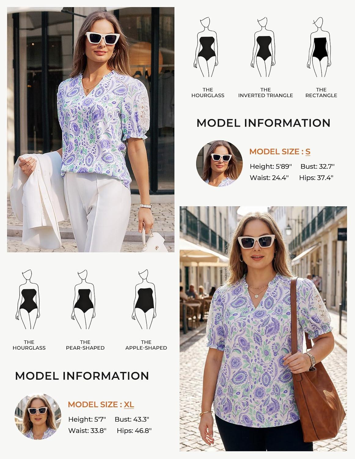 imageGRACE KARIN Women Boho Floral Tops Summer Short Sleeve Shirts V Neck Dressy Casual Blouse Work Printed 2026 Spring TrendyWhite Purple