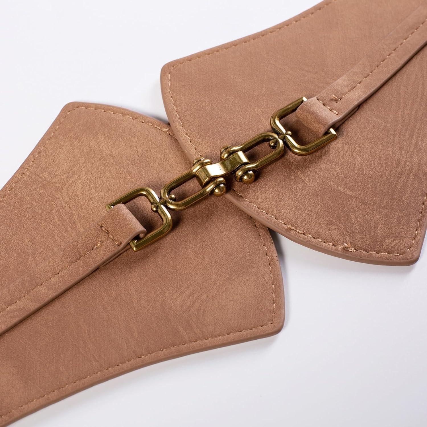 imageGRACE KARIN Womens Elastic Vintage Belt Retro Cinch Belts for Jeans Dress PantsBrown
