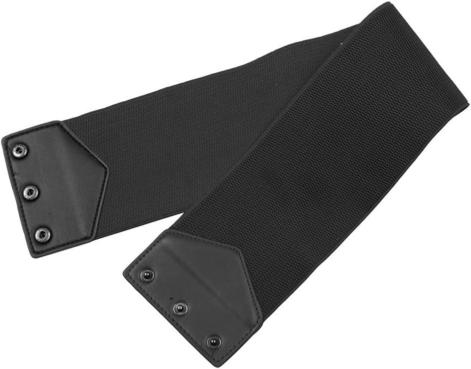 imageGRACE KARIN Womens SnapButton Corset Belt Wide Elastic Belts for Dress Stretchy WaistbandBlack