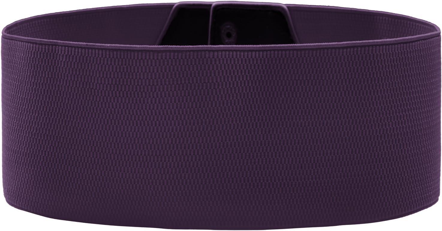 imageGRACE KARIN Womens SnapButton Corset Belt Wide Elastic Belts for Dress Stretchy WaistbandDeep Purple