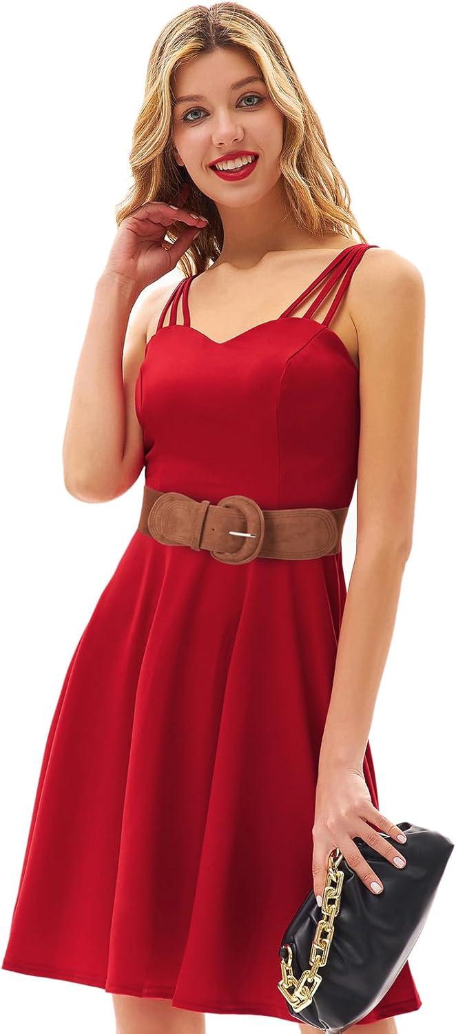 imageGRACE KARIN Womens Suede Elastic Belt Wide Stretchy Belt Vintage Chunky Buckle Belts SXXLSuedebrown