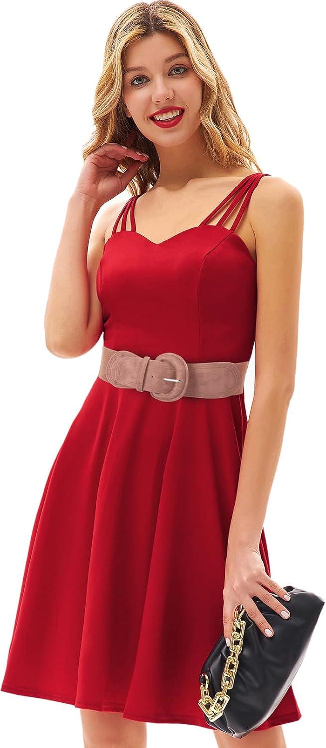 imageGRACE KARIN Womens Suede Elastic Belt Wide Stretchy Belt Vintage Chunky Buckle Belts SXXLSuedepink