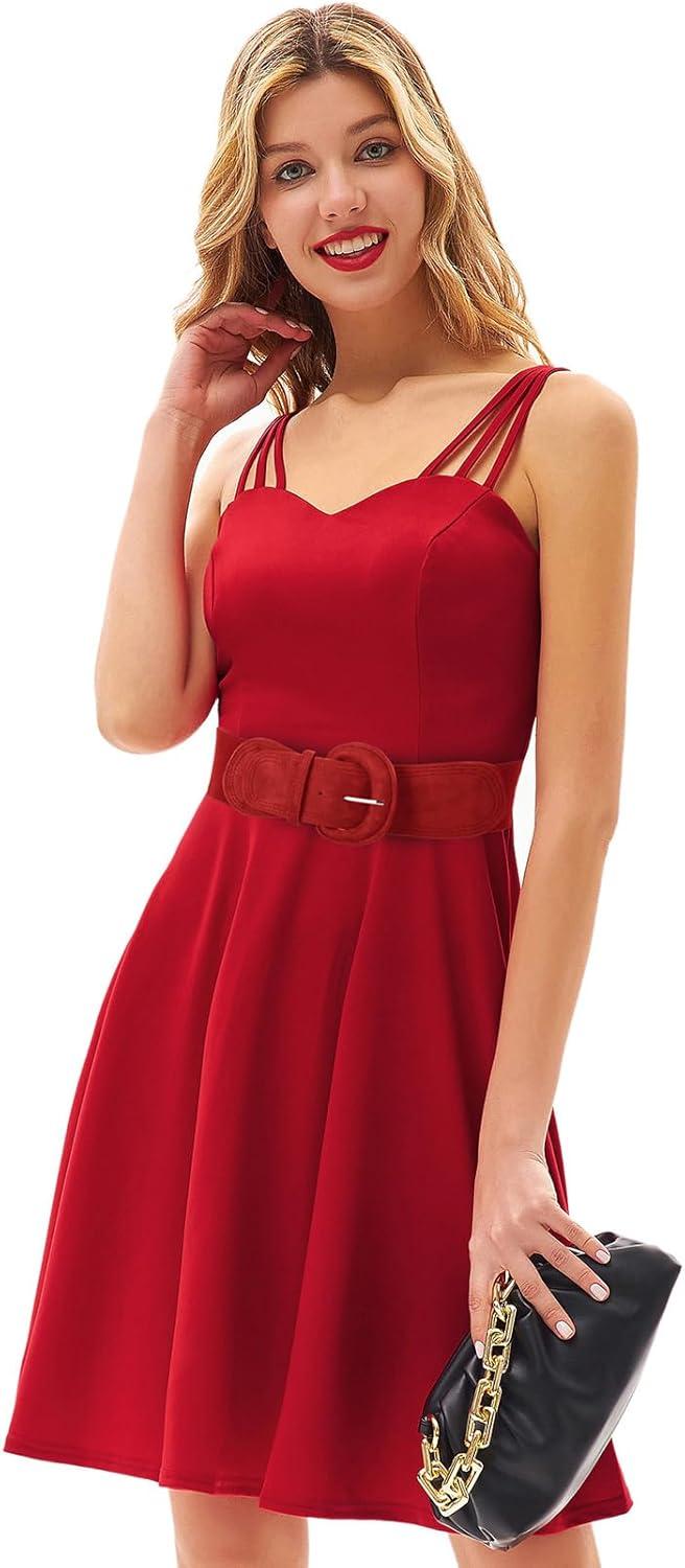 imageGRACE KARIN Womens Suede Elastic Belt Wide Stretchy Belt Vintage Chunky Buckle Belts SXXLSuedered