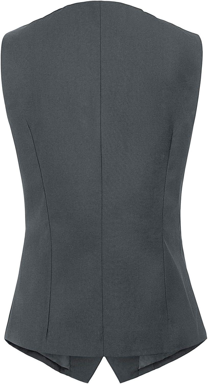 imageGRACE KARIN Womens VNeck Slim Fit Office Bottoned Dressy Suit Vest WaistcoatsDark Gray