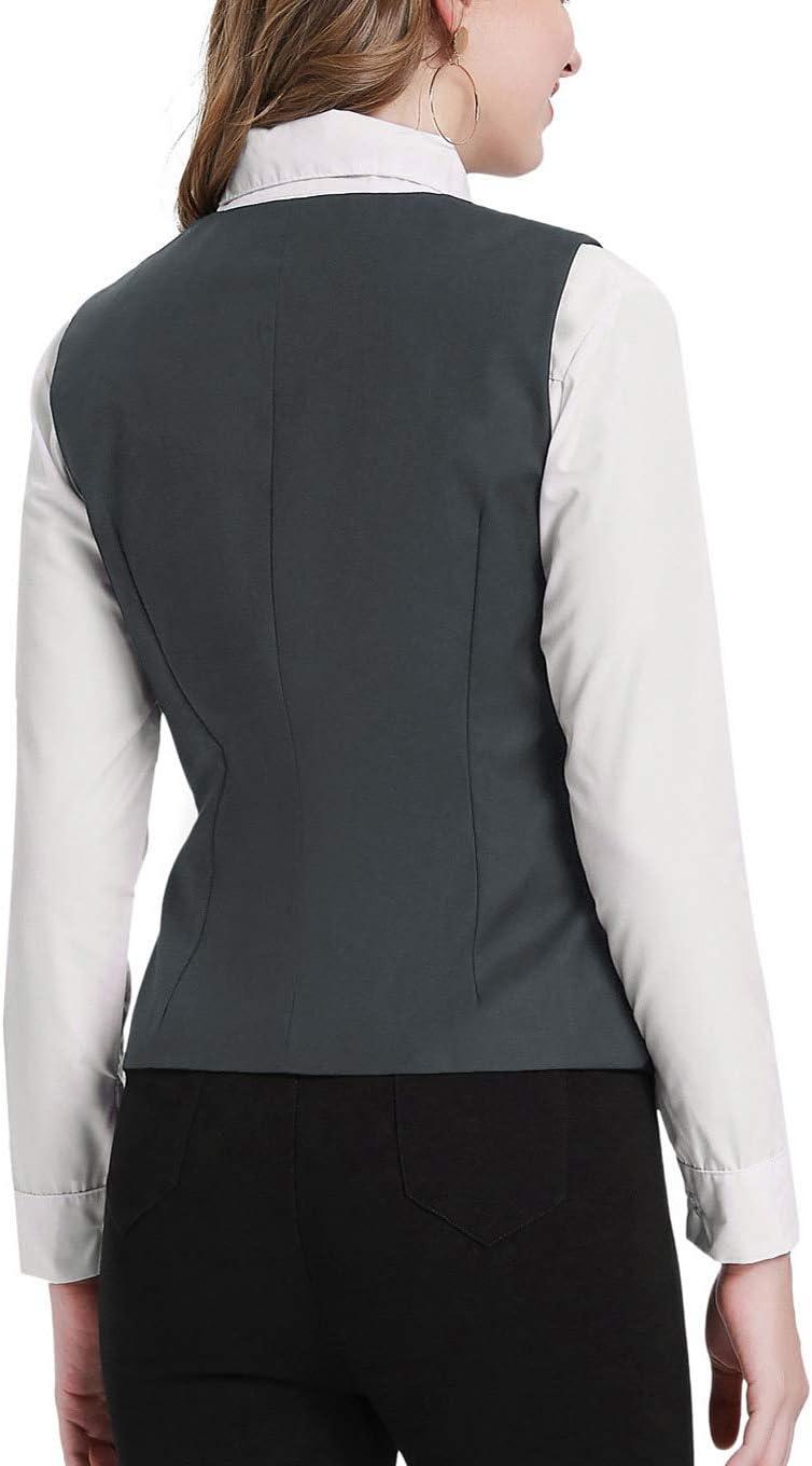 imageGRACE KARIN Womens VNeck Slim Fit Office Bottoned Dressy Suit Vest WaistcoatsDark Gray