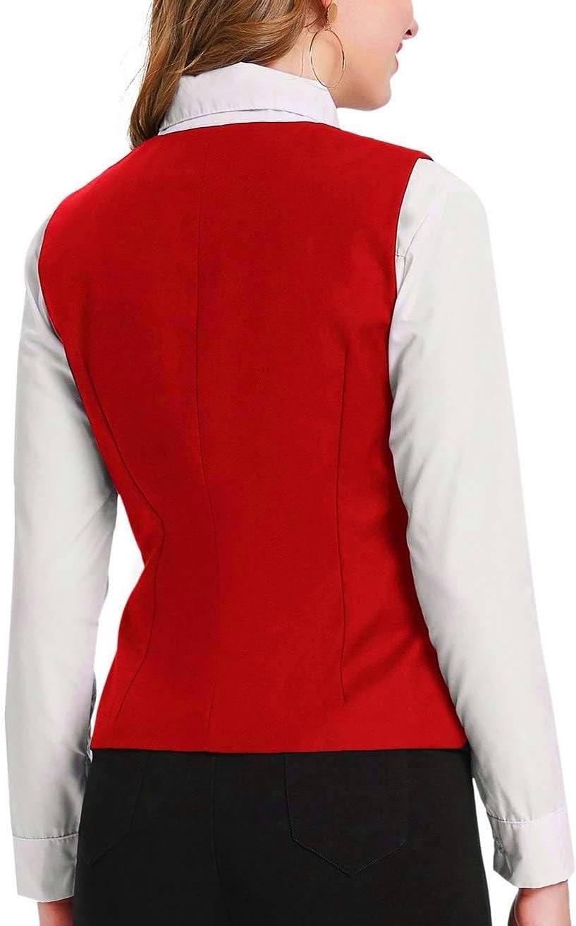 imageGRACE KARIN Womens VNeck Slim Fit Office Bottoned Dressy Suit Vest WaistcoatsRed