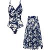 Navy Blue White Floral
