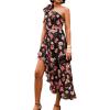 Floral Black Red