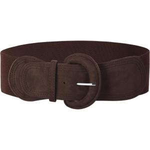 GRACE KARIN Women’s Suede Elastic Belt Wide Stretchy Belt Vintage Chunky Buckle Belts S-XXL(Suede#coffee)