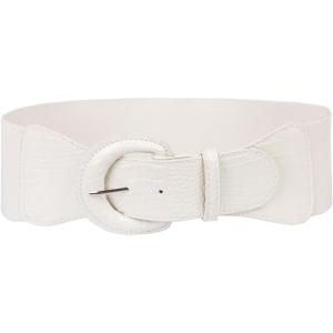 GRACE KARIN Women’s Wide Stretchy Cinch Belt 3 Inch Vintage Chunky Buckle Belts S-XXXXL(White)