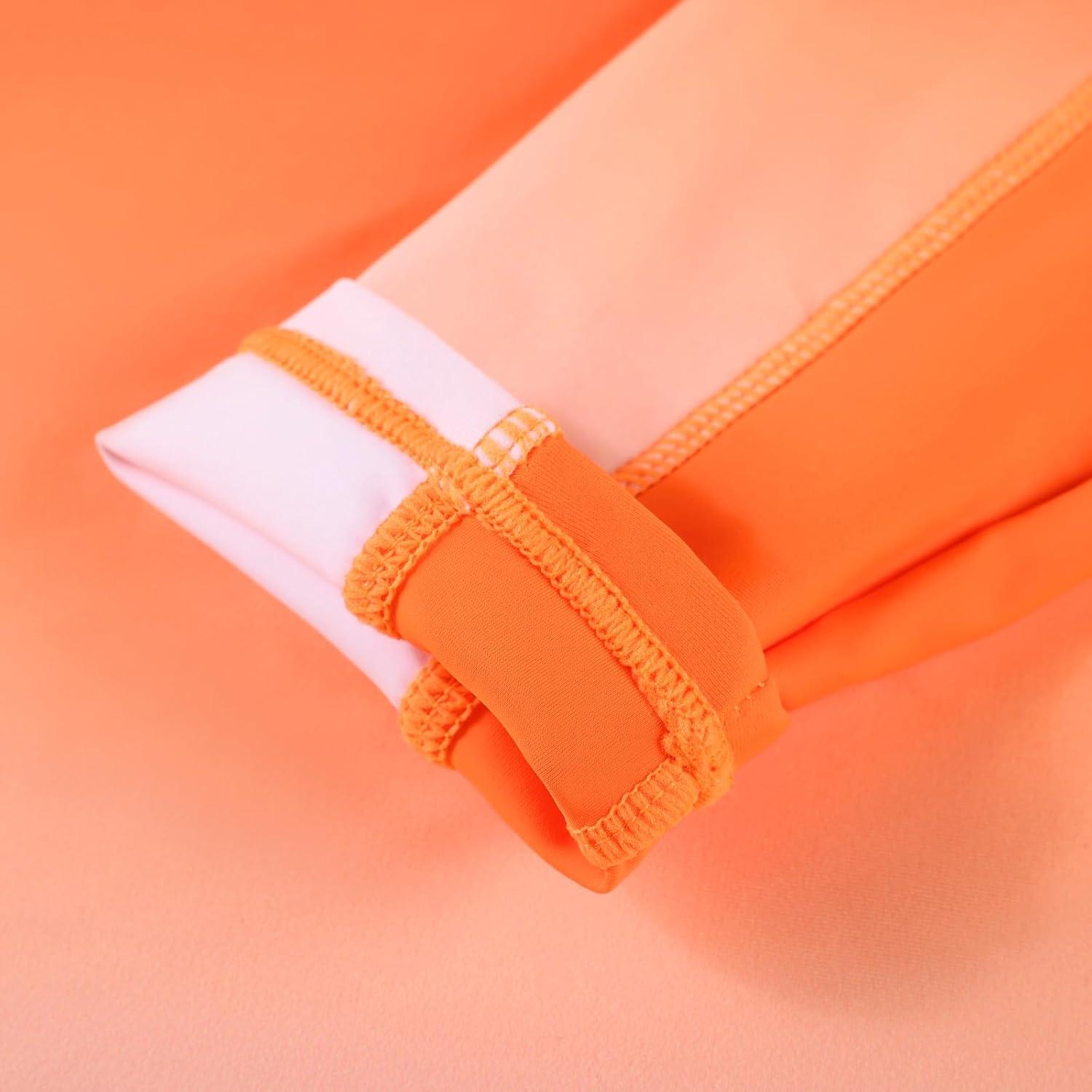 imageGRACE KARIN Boys Rash Guard Swim Set Two Piece Long Sleeve Bathing Suit Boy Swimsuit 613YOrange