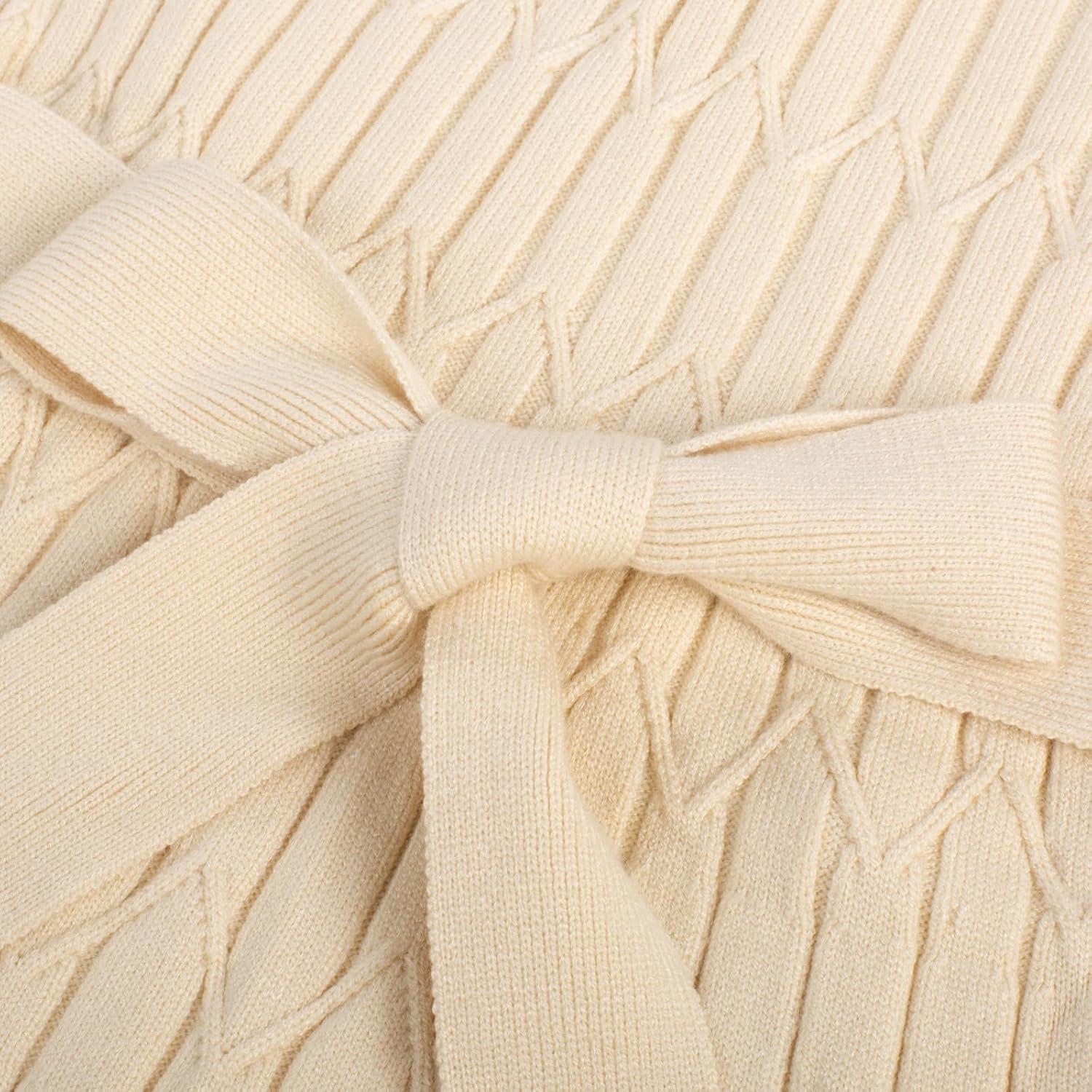 imageGRACE KARIN Girls Dress Fall Winter Sweater Long Sleeve Cable Knit Button Casual Dresses for Teen Girl 614YApricot