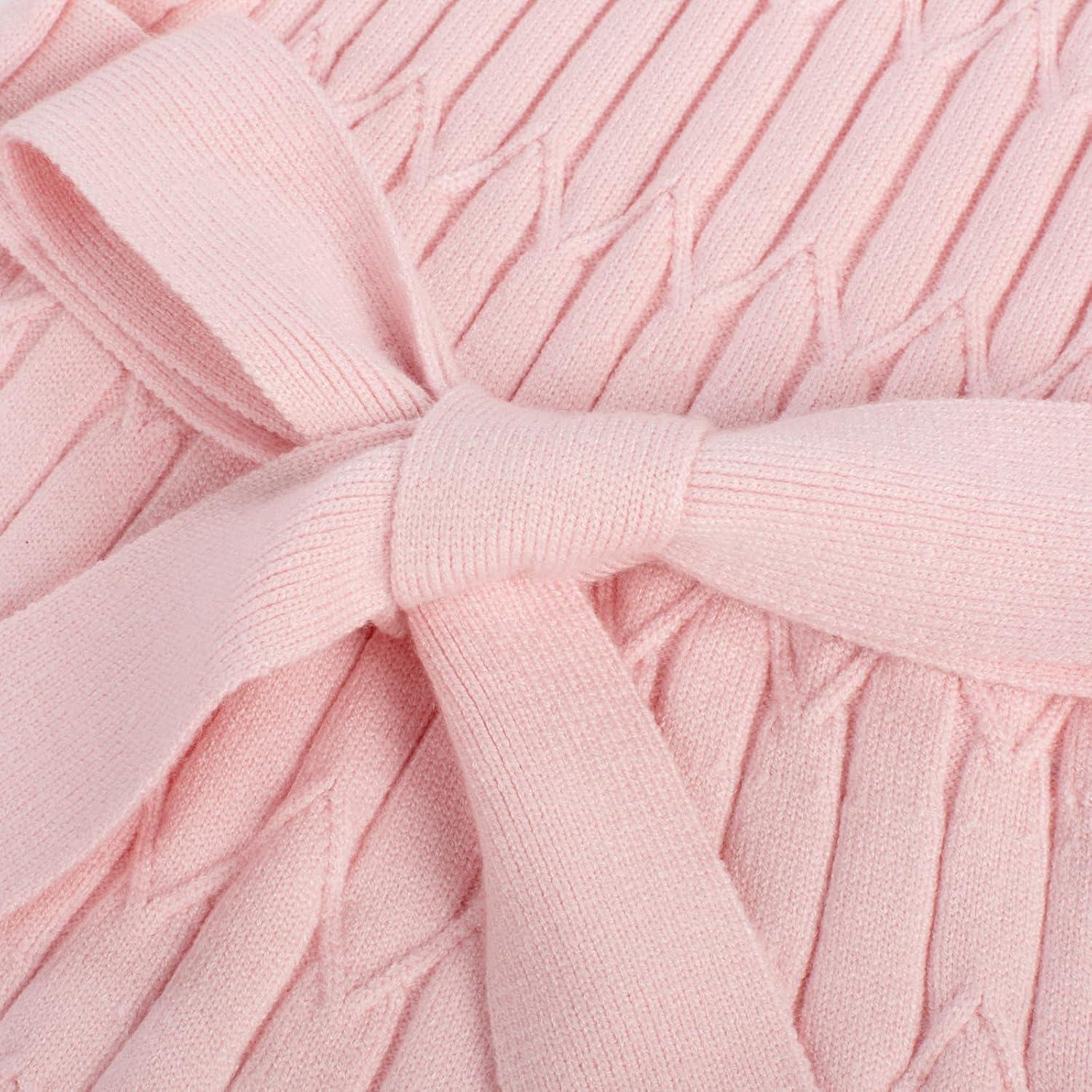 imageGRACE KARIN Girls Dress Fall Winter Sweater Long Sleeve Cable Knit Button Casual Dresses for Teen Girl 614YPink