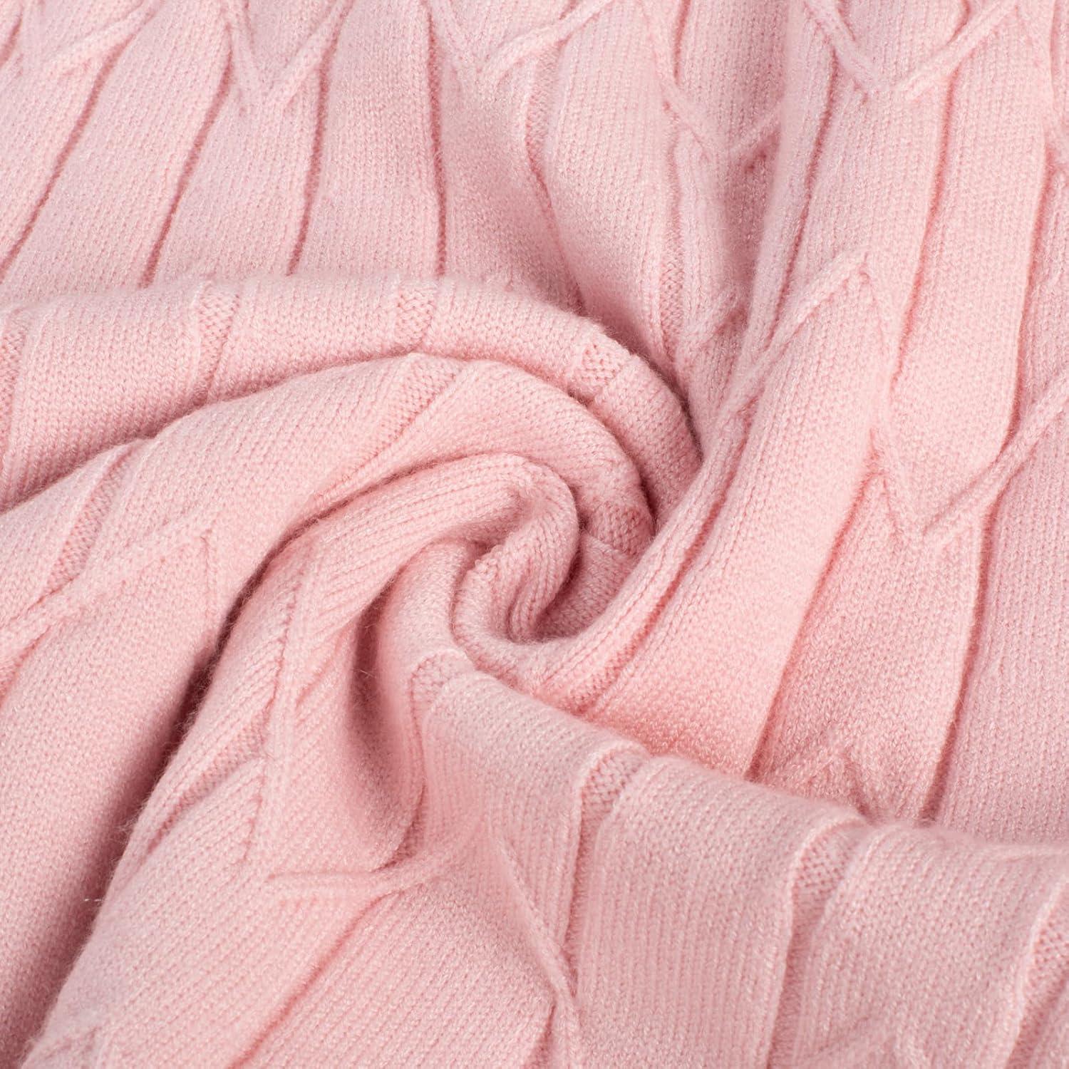 imageGRACE KARIN Girls Dress Fall Winter Sweater Long Sleeve Cable Knit Button Casual Dresses for Teen Girl 614YPink