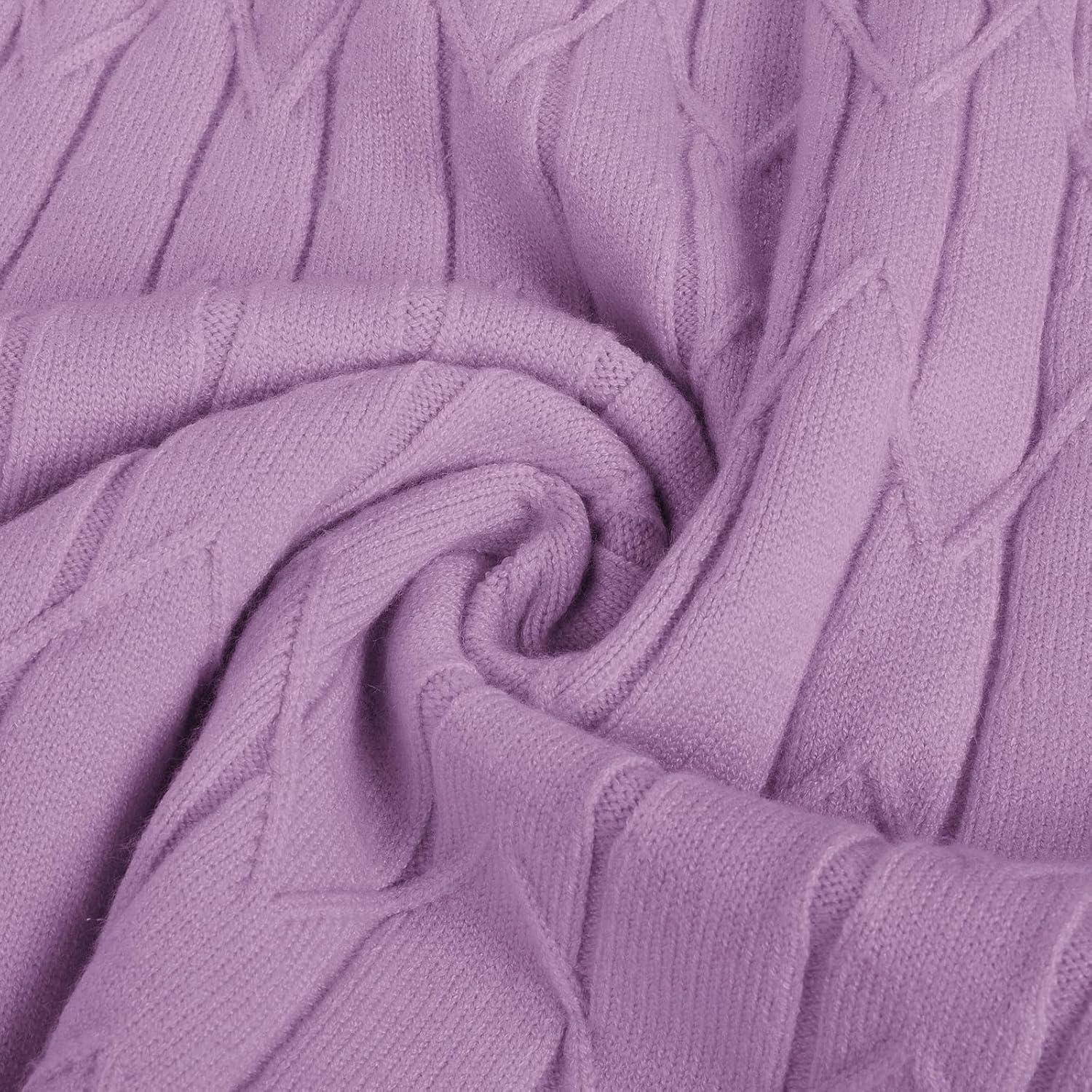 imageGRACE KARIN Girls Dress Fall Winter Sweater Long Sleeve Cable Knit Button Casual Dresses for Teen Girl 614YPurple