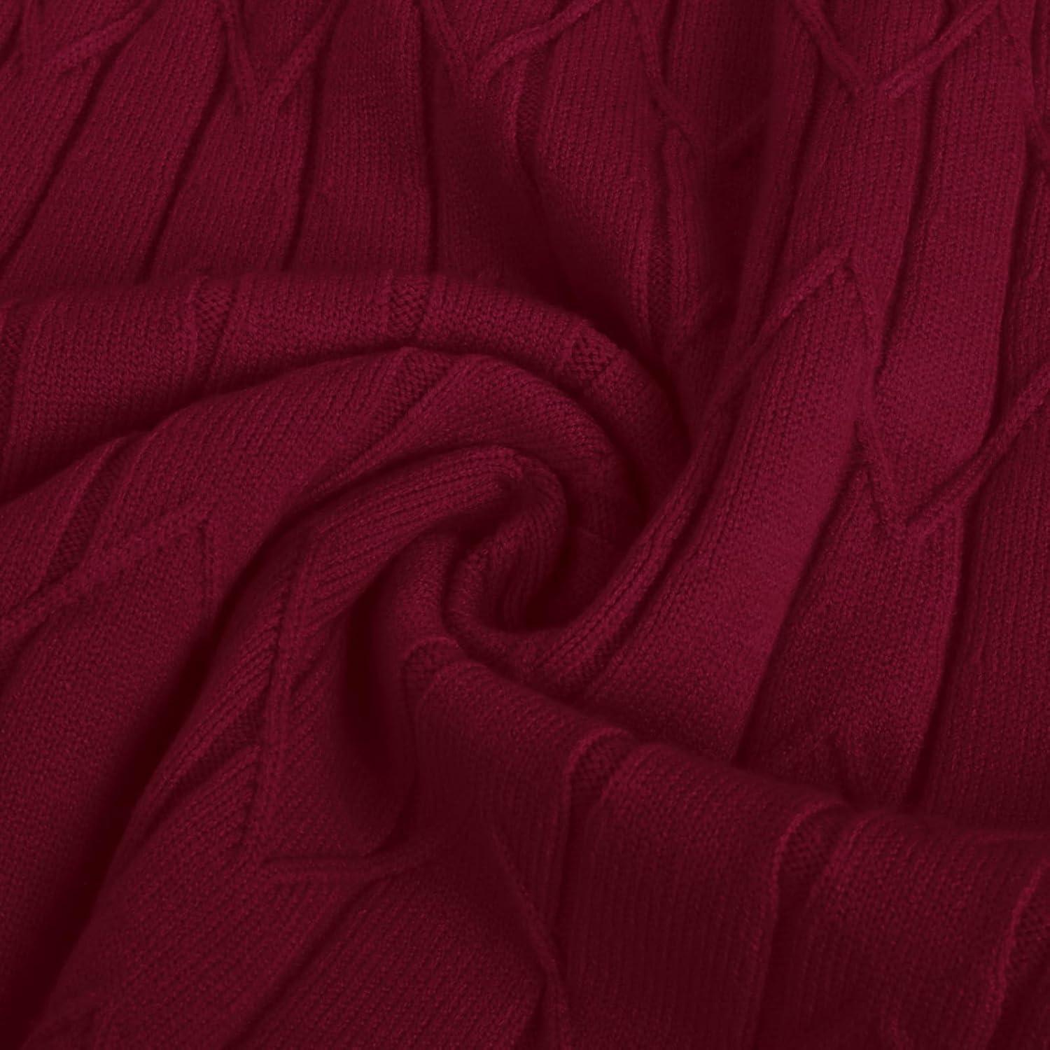 imageGRACE KARIN Girls Dress Fall Winter Sweater Long Sleeve Cable Knit Button Casual Dresses for Teen Girl 614YWine Red