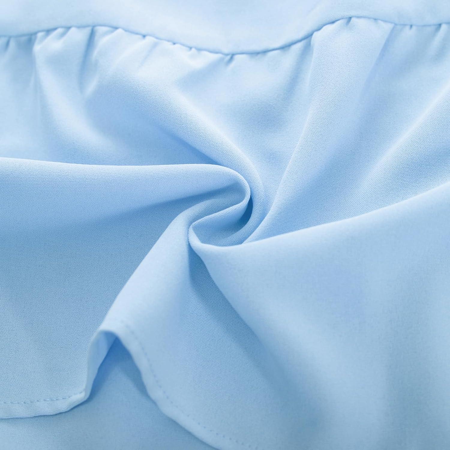imageGRACE KARIN Girls Dress Summer Tie Back Party Dress Ruffle Sleeve Smoke Tiered Special Occasions Maxi Tween Dresses Size 514Light Blue