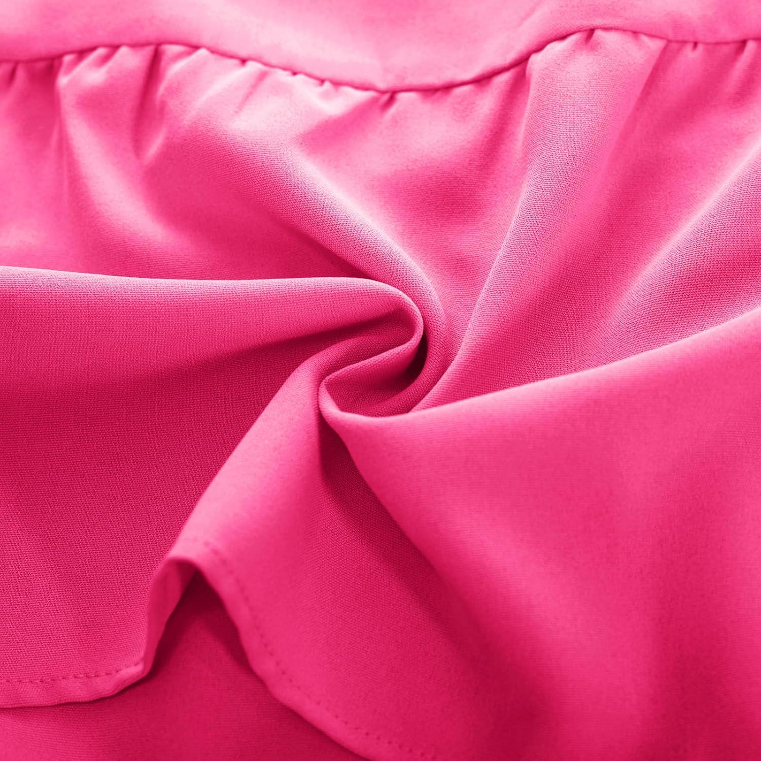 imageGRACE KARIN Girls Dress Summer Tie Back Party Dress Ruffle Sleeve Smoke Tiered Special Occasions Maxi Tween Dresses Size 514Rose Pink