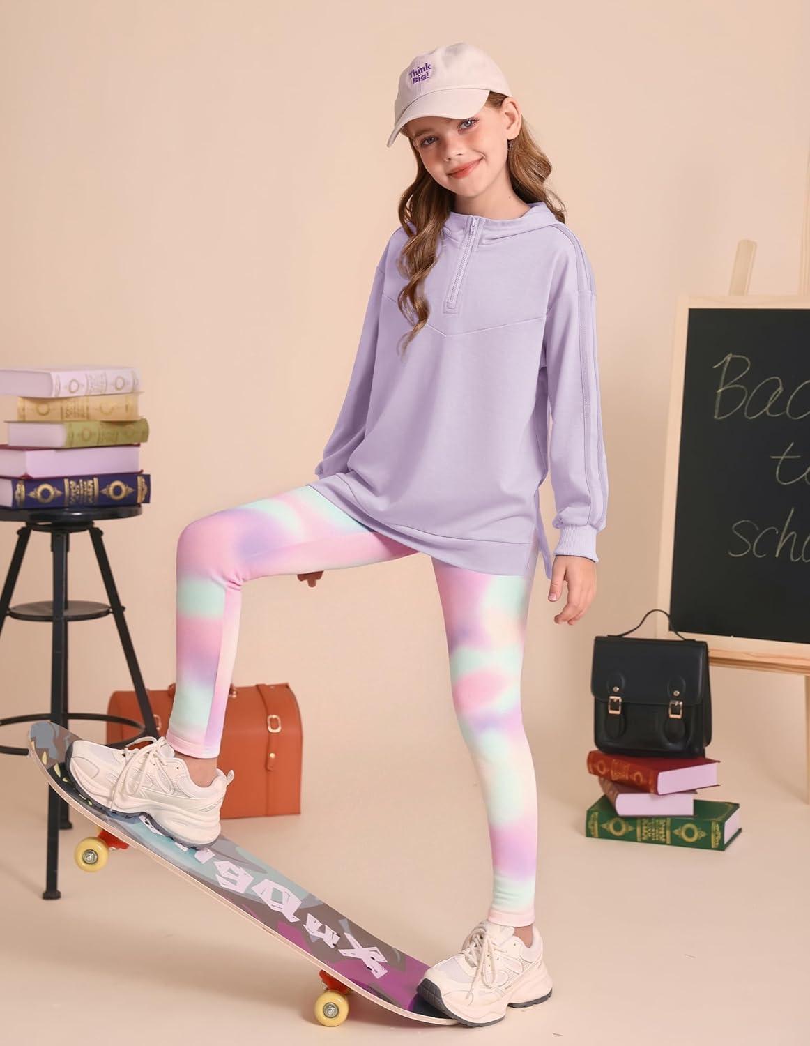 imageGRACE KARIN Girls Hoodie Leggings Set Teen Long Sleeve Fashion Sweatshirts Sweatpant Fall Outfit Winter Clothing 614Light Purple