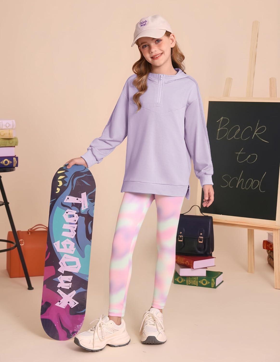 imageGRACE KARIN Girls Hoodie Leggings Set Teen Long Sleeve Fashion Sweatshirts Sweatpant Fall Outfit Winter Clothing 614Light Purple