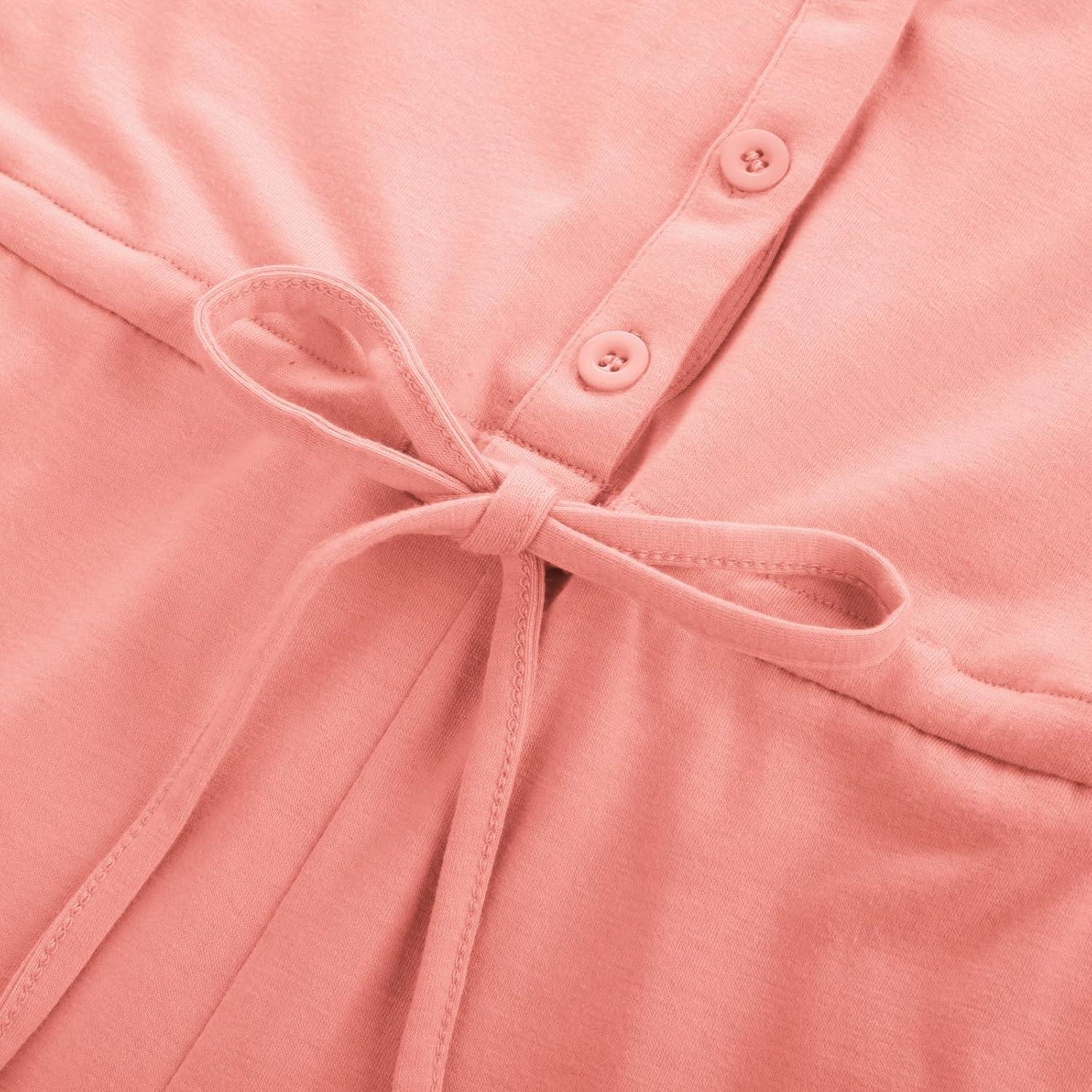 imageGRACE KARIN Girls Jumpsuit Fashion Ruffle Sleeve Drastring Waist Button Front Romper Kids Summer Outfit Size 614Leather Pink