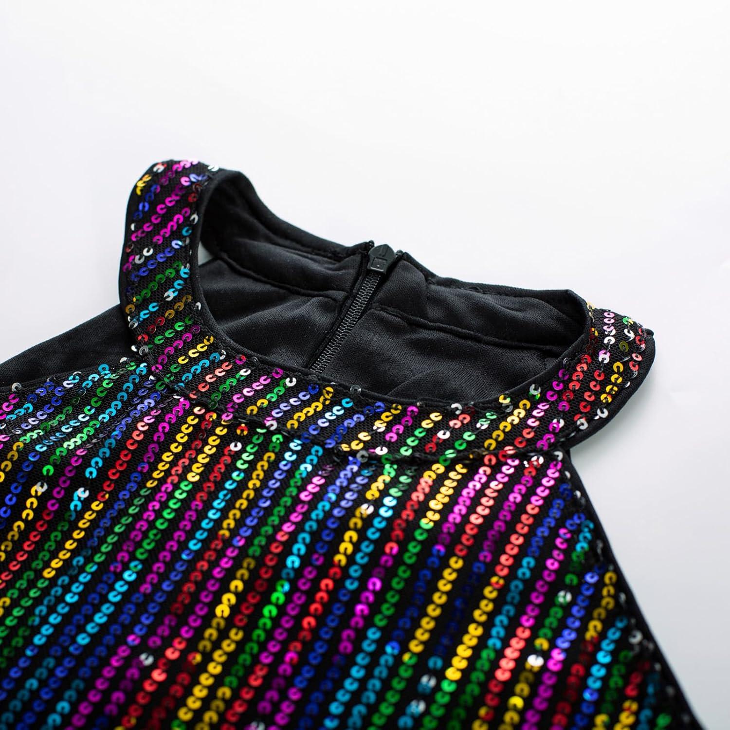 imageGRACE KARIN Girls Sequin Dress Formal Party Elegant Fancy Girls Maxi Long Dress for 514YBlack Multicolor