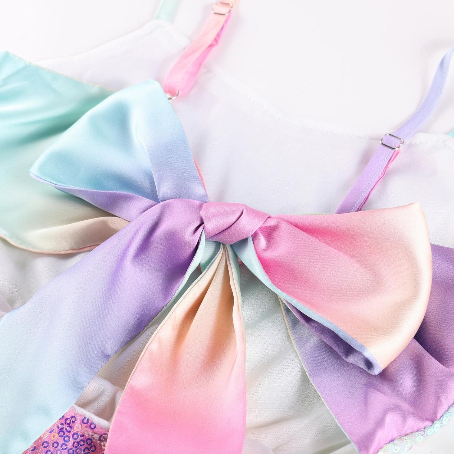 imageGRACE KARIN Girls Sequin Formal Dresses Kids Party Special Occasion Fancy Dress Tie Back 3 Layer Prom Graduation OutfitsPurple Gradient Iridescent