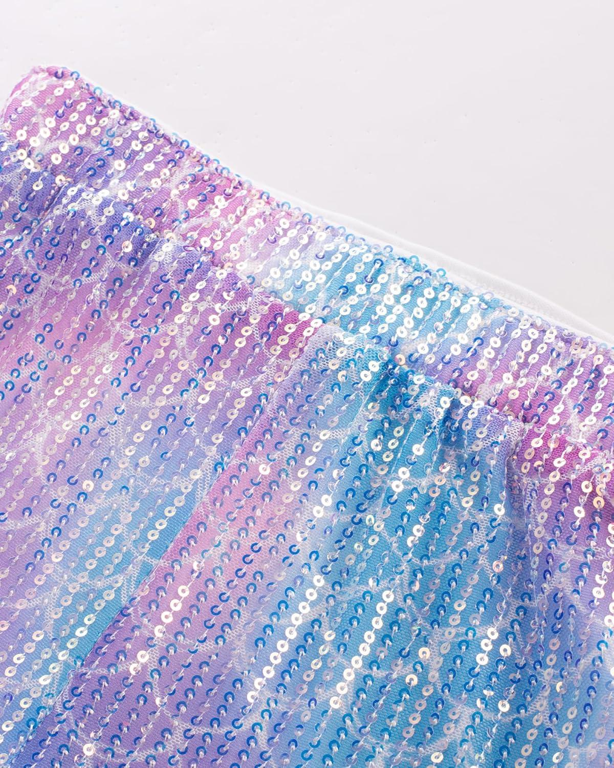 imageGRACE KARIN Girls Sequin Pants Sparke Trouser Glitter Dance Bell Bottoms 514Mermaid