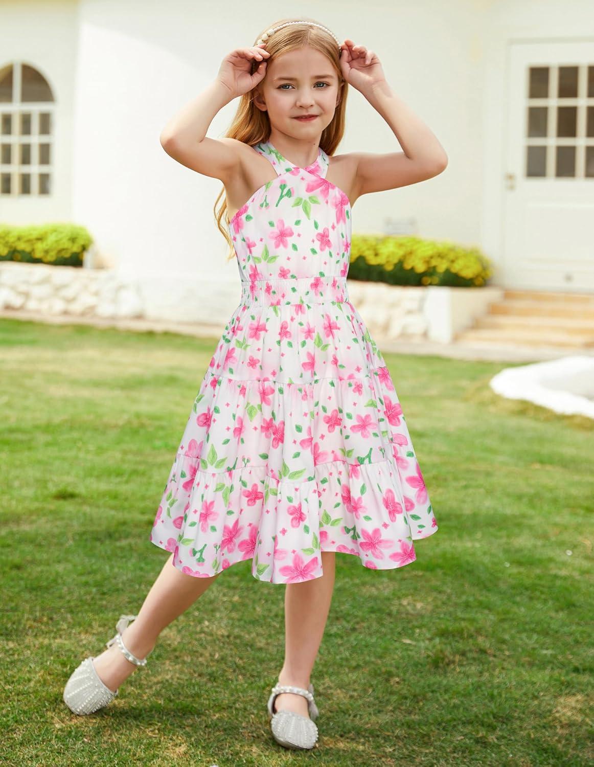 imageGRACE KARIN Girls Summer Dress Off Shoulder Floral Aline Midi Dress 514YCherry White