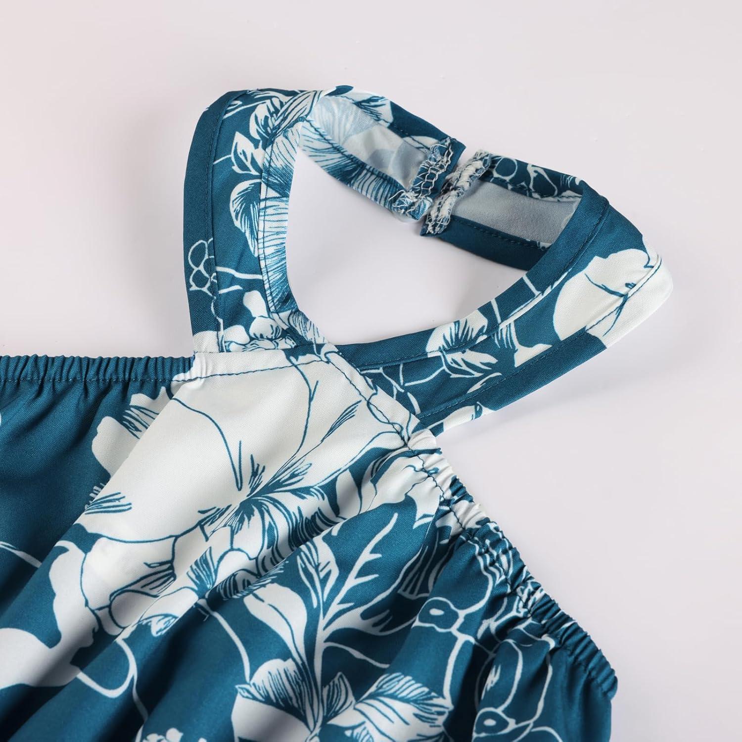 imageGRACE KARIN Girls Summer Dress Off Shoulder Floral Aline Midi Dress 514YDark Blue Floral