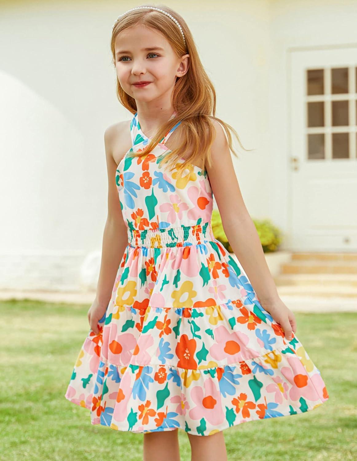 imageGRACE KARIN Girls Summer Dress Off Shoulder Floral Aline Midi Dress 514YFloral on White