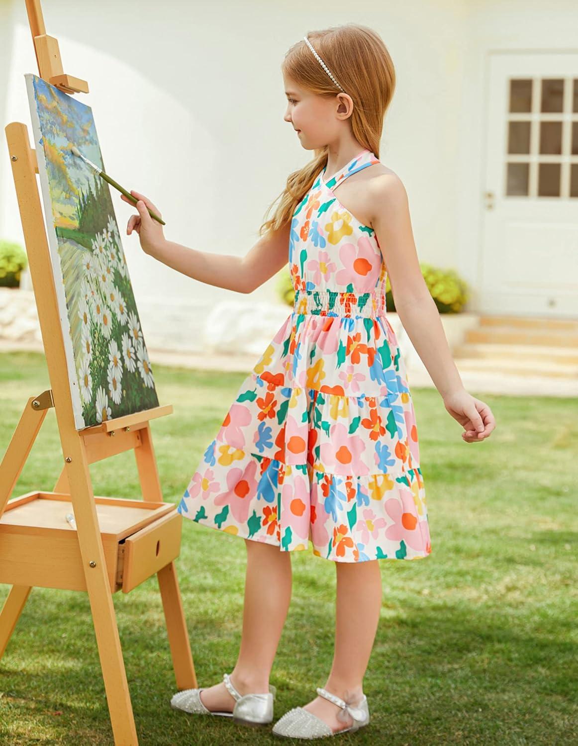 imageGRACE KARIN Girls Summer Dress Off Shoulder Floral Aline Midi Dress 514YFloral on White