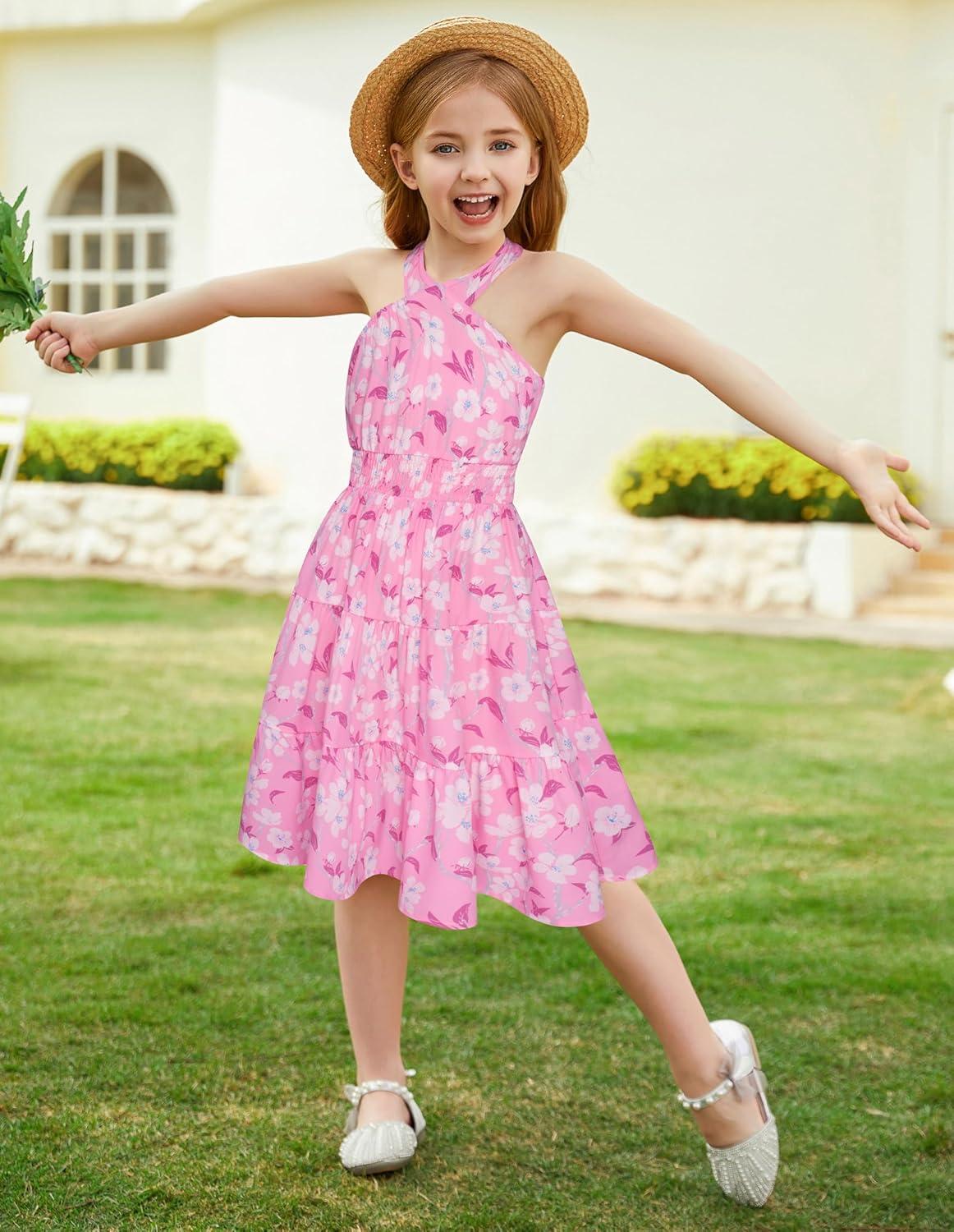 imageGRACE KARIN Girls Summer Dress Off Shoulder Floral Aline Midi Dress 514YLight Pink Floral