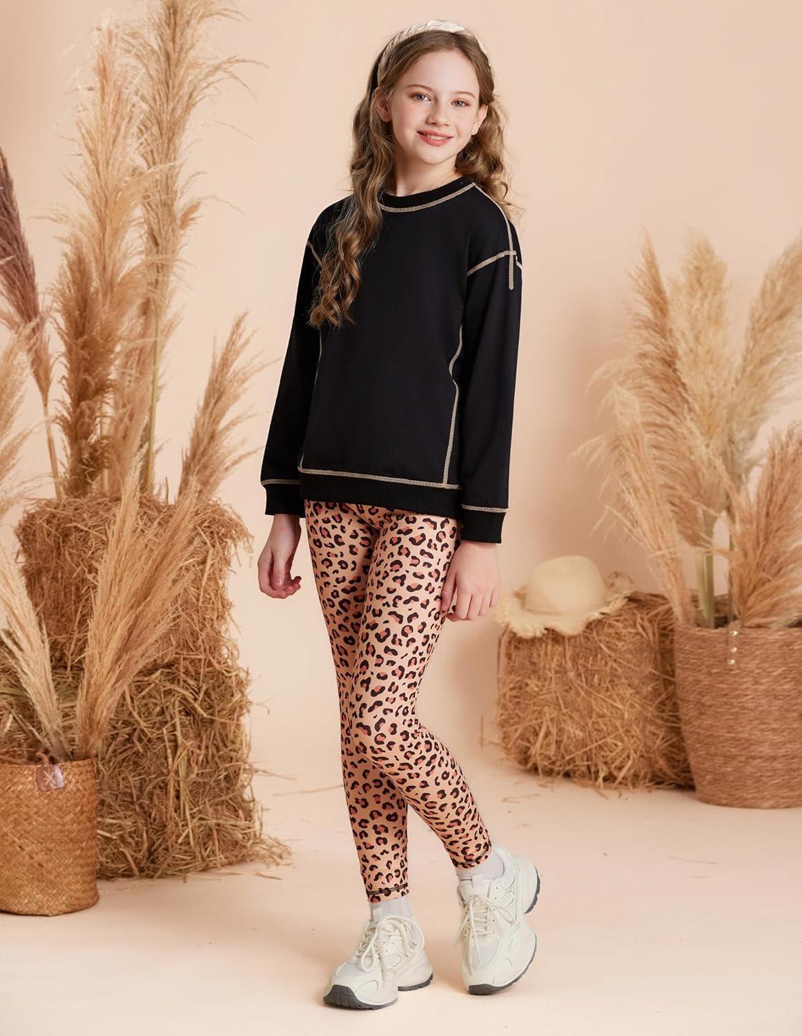 imageGRACE KARIN Girls Sweatshirt Leggings Set 614Y Fall Athletic Outfit Teen Fashion Clothes SetBlack