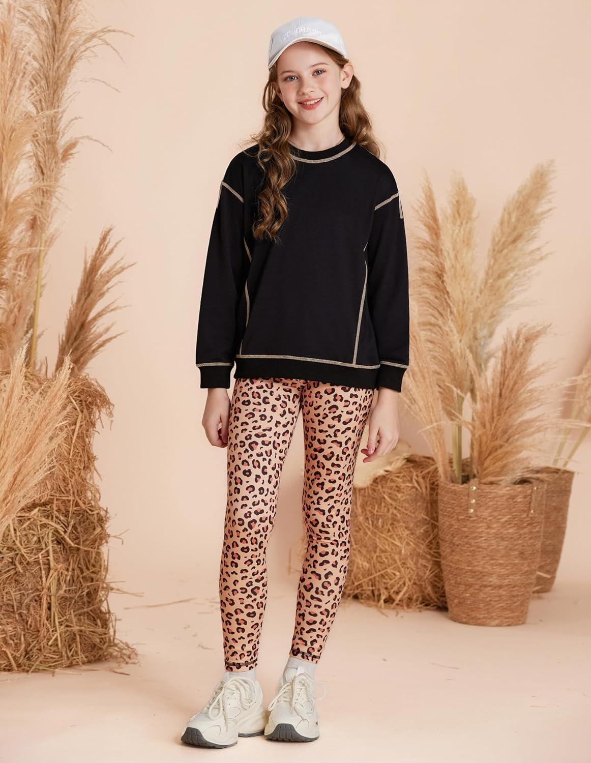 imageGRACE KARIN Girls Sweatshirt Leggings Set 614Y Fall Athletic Outfit Teen Fashion Clothes SetBlack